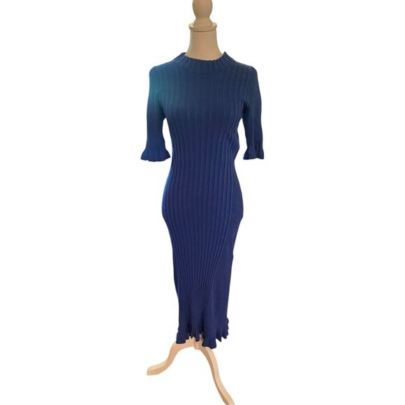 VEDA Blue Figgy Ribbed Knit Dress Size 4 MSRP: $353 - Picture 5 of 8